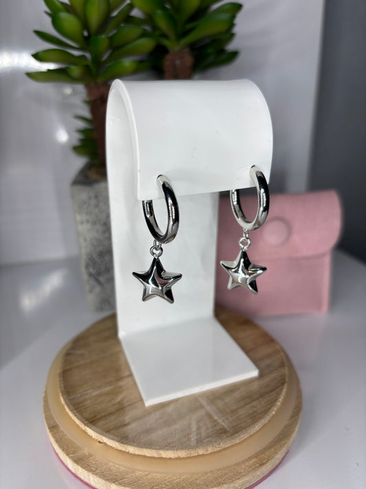 Stars Dangling Hoops